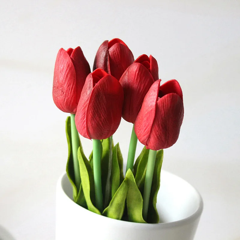 

20 Pcs/lot Tulip Artificial Flowers Wholesale Real Touch PU Artificial Bouquet Flowers For Home Gift Wedding Decorative Flowers