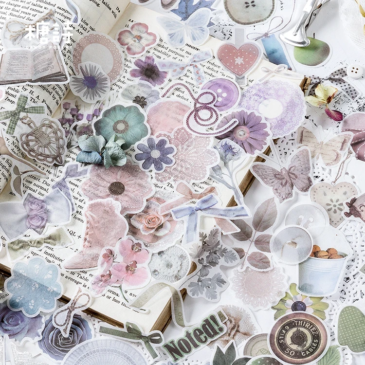 Японские декоративные цветочные дневники, дневники, винтажные бумажные наклейки для скрапбукинга, канцелярские товары для учителя, школьные принадлежности