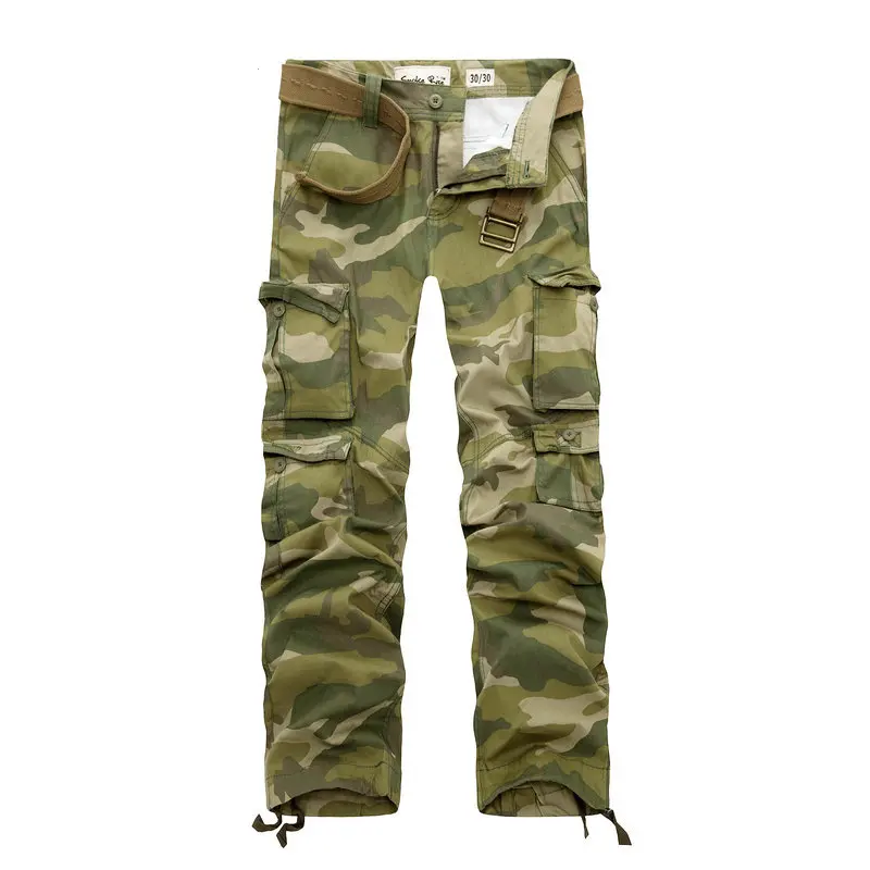 

Hot Tactical Pants Men Cotton Military Casual Cargo Mens Pants Camouflage Pantalon Homme(Free Belt)