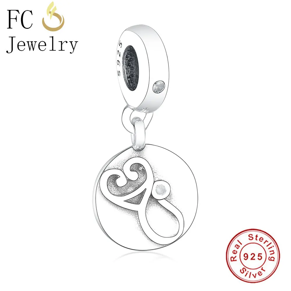 Fit Charms Браслет Оригинальный 925 пробы Серебряный стетоскоп болтается Шарм для
