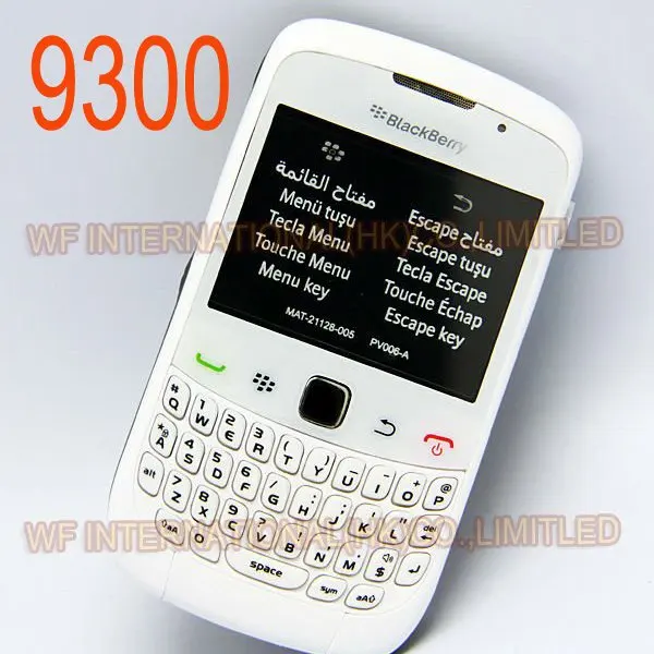 Оригинальный разблокированный смартфон BlackBerry 3G 9300 Curve мобильный телефон белый