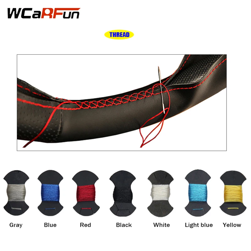 WCaRFun черный кожаный чехол на руль для Volkswagen Golf 6 Mk6 VW Polo Sagitar Bora Santana Jetta Mk6