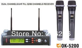 

Hot Professional OKMIC 5200H UHF/PLL true diversity wireless microphone system wireless dual handheld transmitter Free shipping