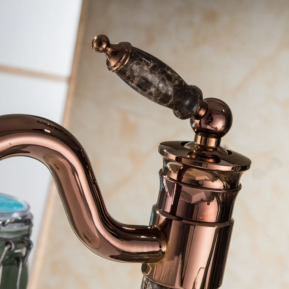 Artistic Bathroom Vessel Sink Faucet Single Lever Swivel Spout Basin Faucet Deck Mounted Bathroom Kitchen Mixer Tap Hot Cold Tap16