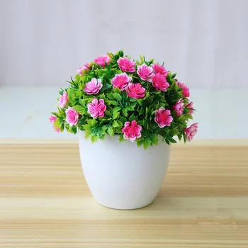 

Artificial Flower Potted Desktop Fake Plants Bonsai Plastic Fake Flower Potted Plant Home Garden Deocration Supplies AEL005