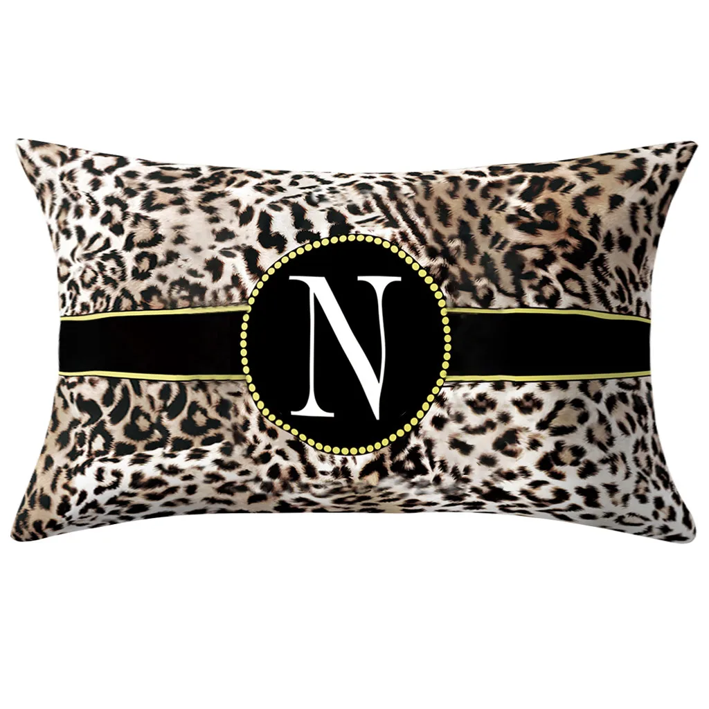 Леопардовая Новая креативная английская подушка с буквами, наволочка с цветочным принтом, аксессуары для комнаты, современная мода