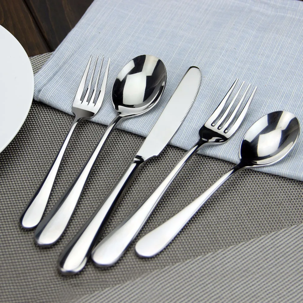 

100 set High Grade Cutlery Rose Gold Matte Black Gold Stainless Steel Food Silverware Dinnerware Utensil Kitchen Dining Wedding