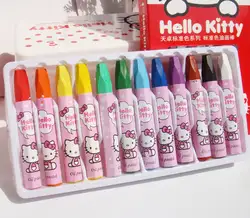 Бесплатная Доставка Рисунок «Hello Kitty» красочные мелки нетоксичные картина маслом stick девушка живопись Симпатичные Масляная Пастель