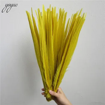 

100 Pcs Yellow Natural Pheasant Tail Feathers 16-18inch 40-45cm High Quality Diy Jewelry Wedding Decorations Pheasant Feather