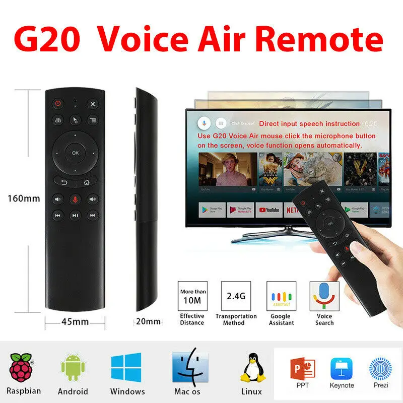 Пульт G20 Air Mouse с голосовым управлением 2 4 ГГц гироскопом|Пульты ДУ| |