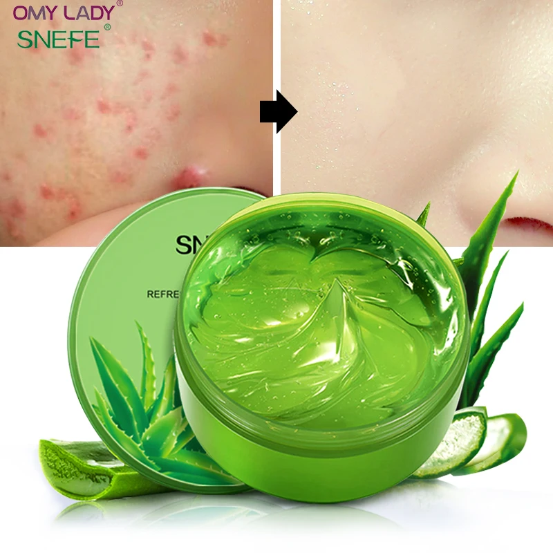 OMY LADY SNEFE Aloe Vera Gel Soothing Moisturizing Whitening Cream Anti-Acne Face Care repairing skin 300g natural refresh skin