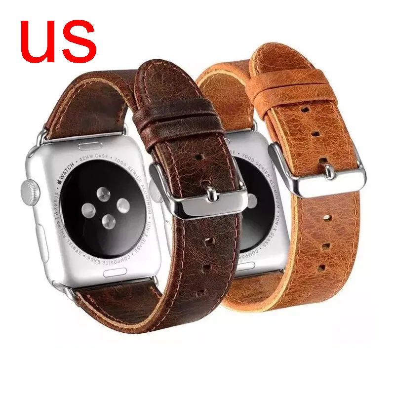 For Apple Watch Band Vintage Genuine Leather Strap Watchband for iWatch Series 1/2 Wristband 42/38mm Retro Brown Coffee Bracelet apple-bands-series- : image For Apple Watch Band Vintage Genuine Leather Strap Watchband for iWatch Series 1/2 Wristband 42/38mm Retro Brown Coffee Bracelet apple-bands-series-