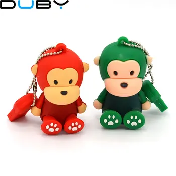 

Retail genuine 2G/4G/8G/16G/32G cartoon flash drive stand monkey silicone pen drive usb flash drive Free shipping+Drop shipping