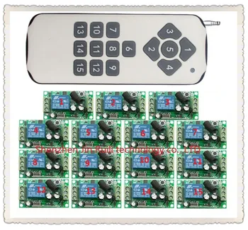 

12CH RF Wireless remote control switch system 1pcs (controller) 15CH transmitter +15pcs receiver 12V 10A Toogle Momentary