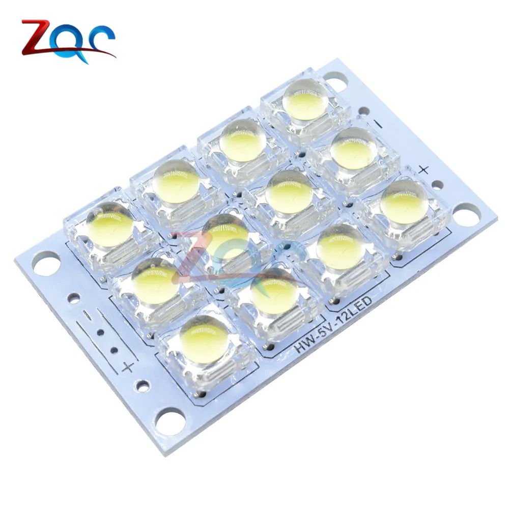 DC 3V-5V 12 Bits LED Super Bright White Piranha LED board Night LED Lights Lamp Module 12Bit
