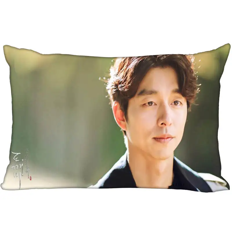 Новое поступление, Заказная атласная наволочка Gong Yoo 35x45 см(одна сторона), набивная Подушка на молнии, чехол на заказ, Ваш образ, подарок