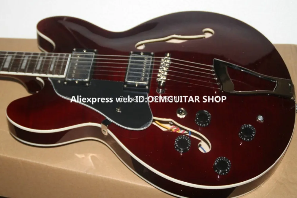 

Custom Shop Left Handed Jazz Guitar Brown Wholesale Guitars Top Musical instruments