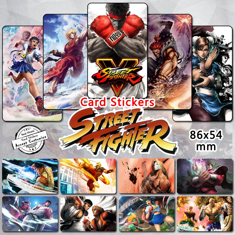 

35pcs Street Fighter Characters Stickers Ryu Ken Chun-Li Akuma Bison Vega Juri Sakura Cody Classic Arcade Game Sticker Fans Gift