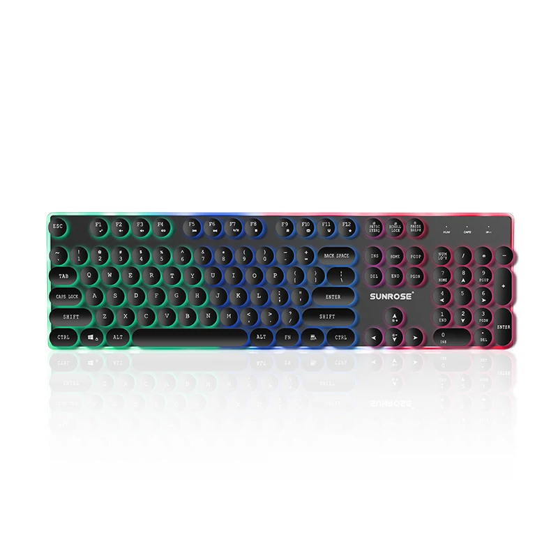 SUNROSE GK30 игровая клавиатура USB Проводная ретро на каждый день 3 цвета Подсветка для