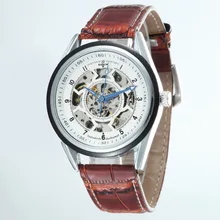 GOER brand men s mechanical watches Automatic Luminous digital waterproof male Wrist watch Skeleton leather
