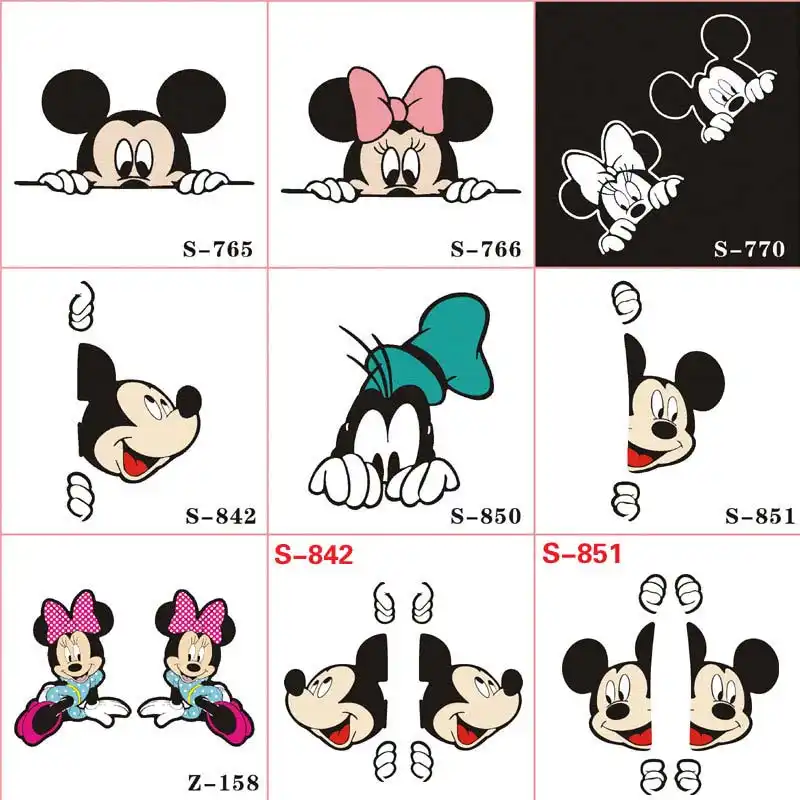 Mickey Mouse Stickers Peeking Car Window Vinyl Decal Sticker 5" Wide