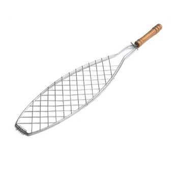 

Fish Barbecue Meshes Camping Grill Rack BBQ Clip Non-Stick Fish Grilling Basket Meat Fish Vegetable BBQ Tool KC1499