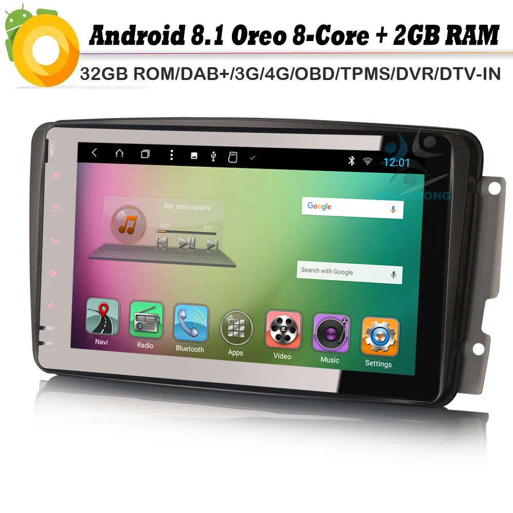 Android 8 0 Autoradio DAB SatNav Car GPS Navigation Player for Mercedes Mercedes Klasse C G