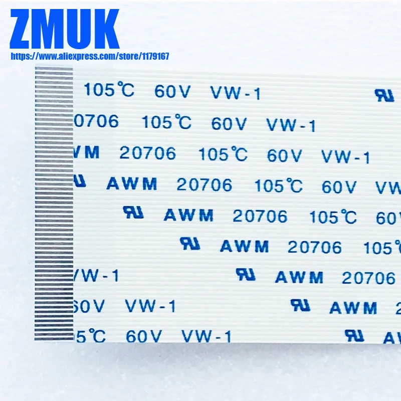 Гибкий ленточный кабель AWM 20706 105C 60V FFC с разъемом на 5/10/60V|awm 20706|flexible ribbon cableawm cable |