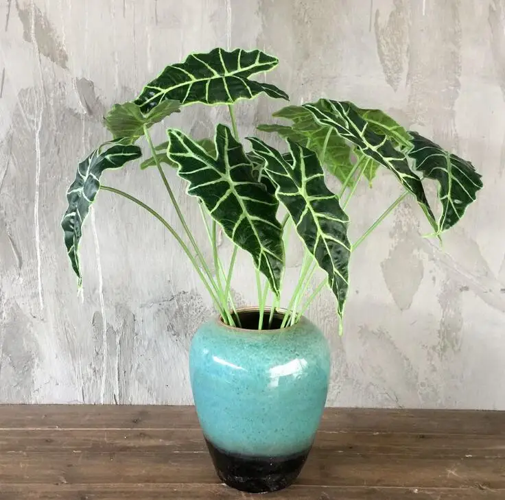 Индиго 5 шт. Alocasia длинные листья листьев 96 см Плющ свадебное цветочное оформление