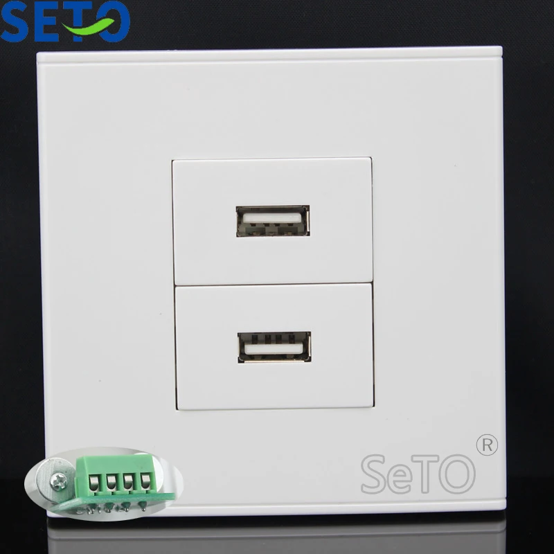 SeTo 86 Тип двойные порты USB Разъем Панель настенная пластина розетка Keystone Лицевая
