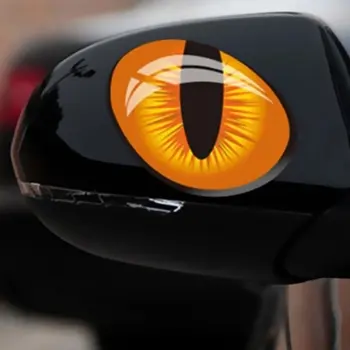 

2Pcs 3D Cat Eyes Car Sticker Simulation Reflective Auto Decal Rearview Mirror Window Cover Decoration Exterior Accessories