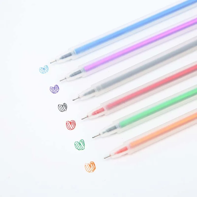 

Transparent abrasive Colored Gel Pen Glitter DIY Scrabooking Drawing Marker for Kids School Stationery