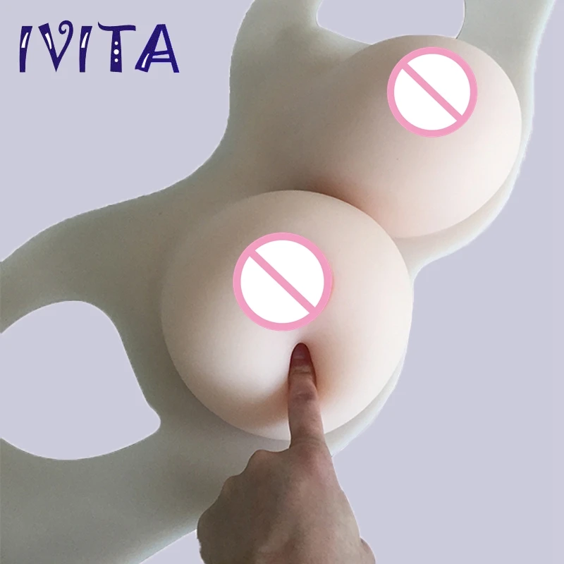 IVITA 4600g белая Реалистичная силиконовая форма для груди трансвеститов