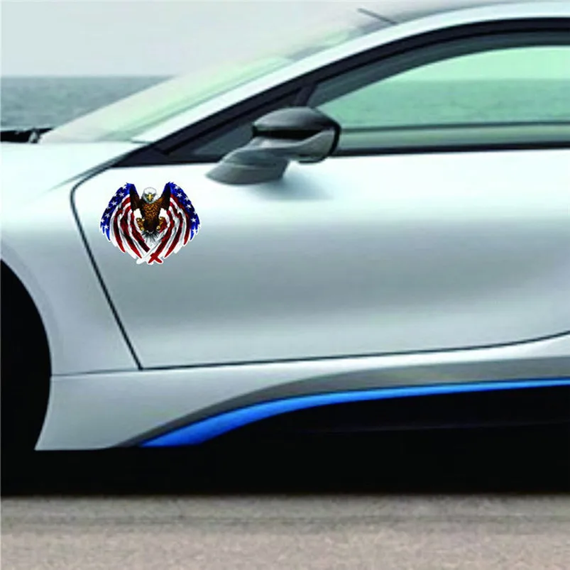 Est Автомобильная наклейка Летающий ястреб авто капот грузовика сторона с флагом