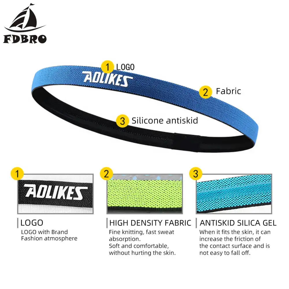 FDBRO 1 шт. нейлоновая эластичная повязка на голову для тренажерного зала, нескользящая повязка на голову для мужчин и женщин, повязка на голову для йоги, повязка на голову для фитнеса