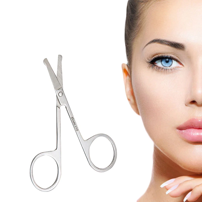 6Pcs Round Head Eyebrow Trimmer Makeup Tool Hair Cutter Eyelashes