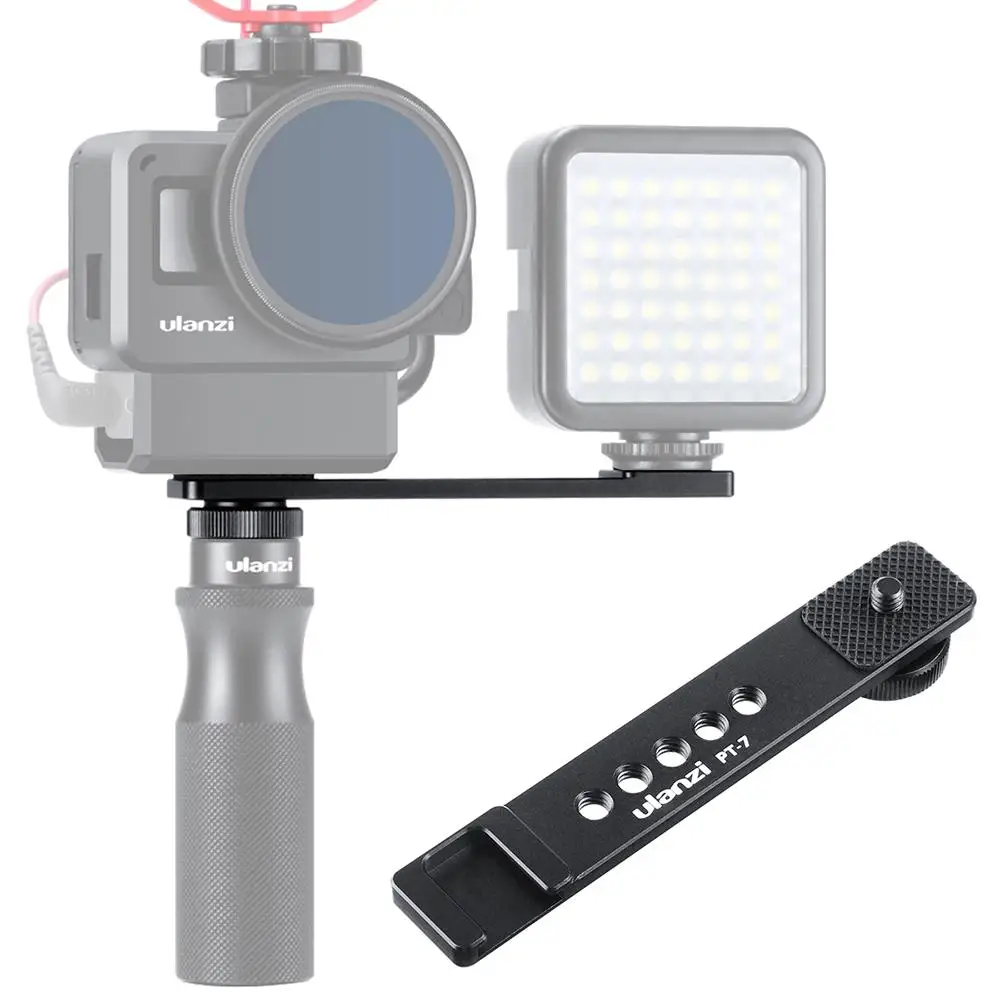

Yiwa ULANZI PT-7 Cold Shoe Stand Bracket Vlogging Microphone Extension Plate with 1/4'' Tripod Screw for iPhone GoPro Sony