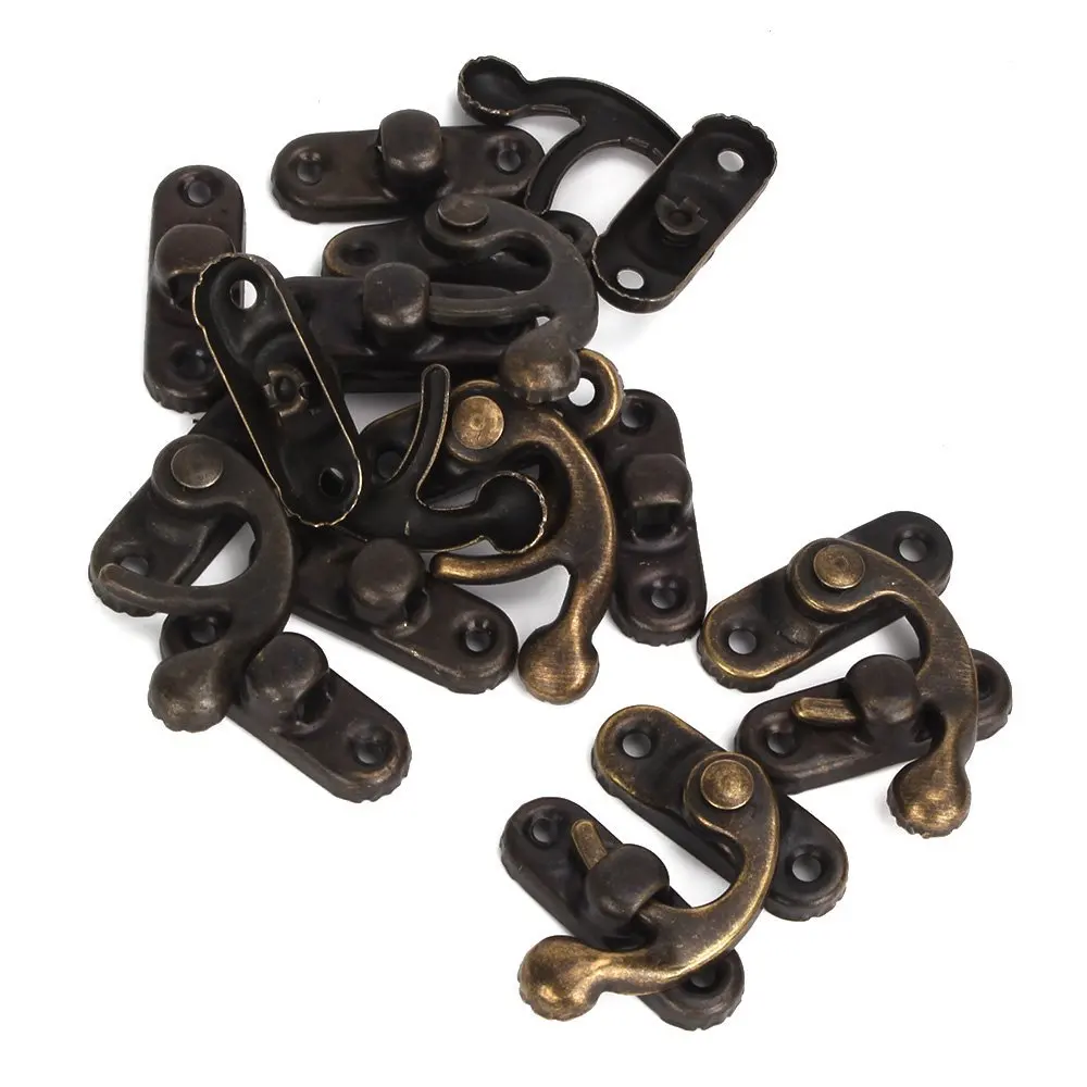 Vintage Padlock Hasp Hook Horns Bronze Iron Shackle Lock For Jewelry