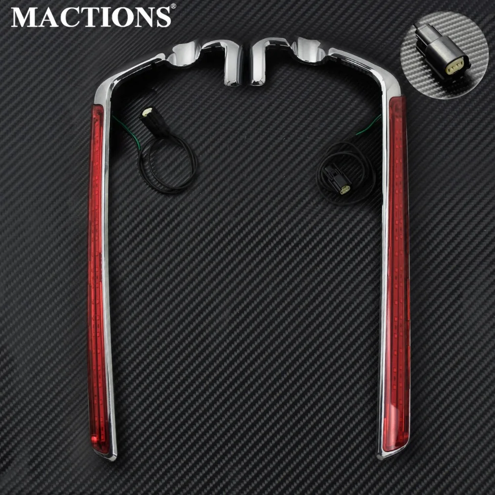 Motorcycle Saddlebag LED Side Marker Light Red Lens Lamp For Harley