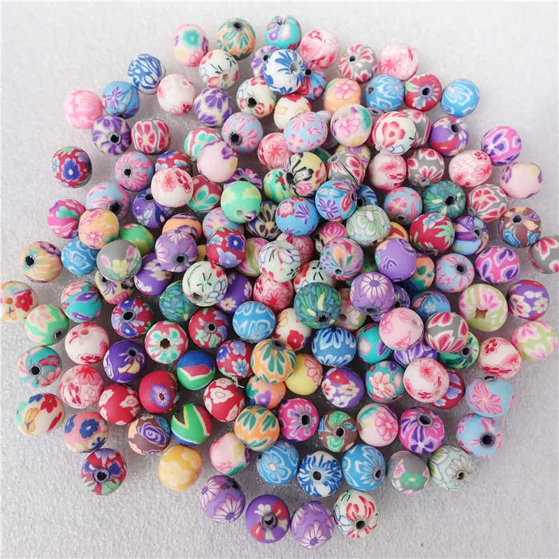 Millefiori Fimo 8mm Clay Loose Beads For Diy Bracelet Necklace Ornament