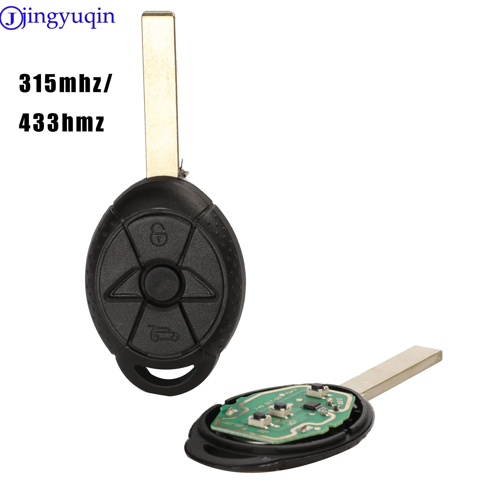 

jingyuqin ASK 315/433 MHz 3 Button Keyless Entry Remote Key Fob For Ford Focus Mondeo C Max S Max Galaxy Fiesta HU101 Blade