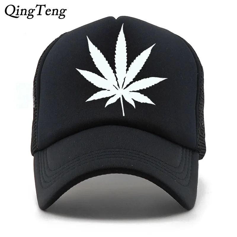 

Summer Weed Mesh Net Trucker Caps Black Breathable Baseball Cap Men Casual Sun Women Snapback Hip Hop Hat