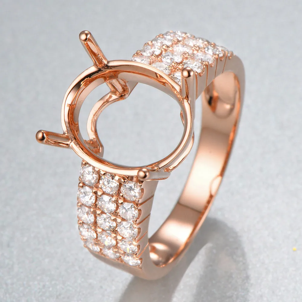 Овальный 10x12 мм 14 к розовое золото 0.78ct Naural Алмазы обручальные кольцо