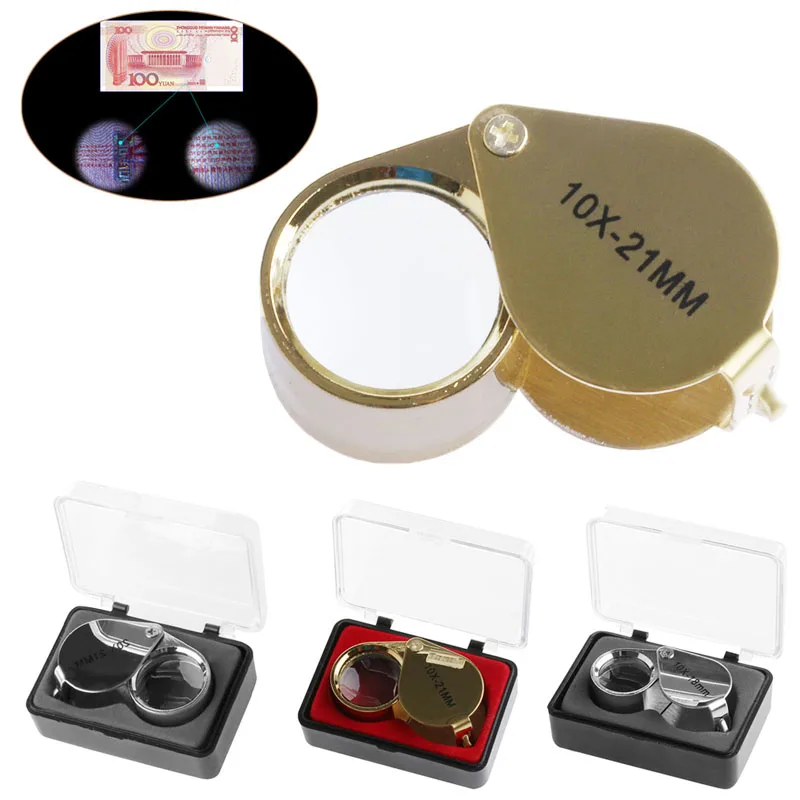 JEWELLERS MAGNIFIER LOUPE EYEGLASS 21mm TRIPLET 10x LENS MAGNIFYING EYE GLASS 