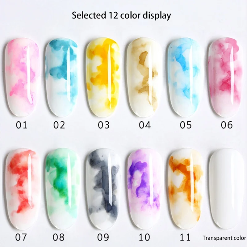 

15 ML Watercolor Ink Nail Polish Blooming Gel Smoke Effect Smudge Bubble DIY Varnish Manicure Decor Nail Art Salon Set