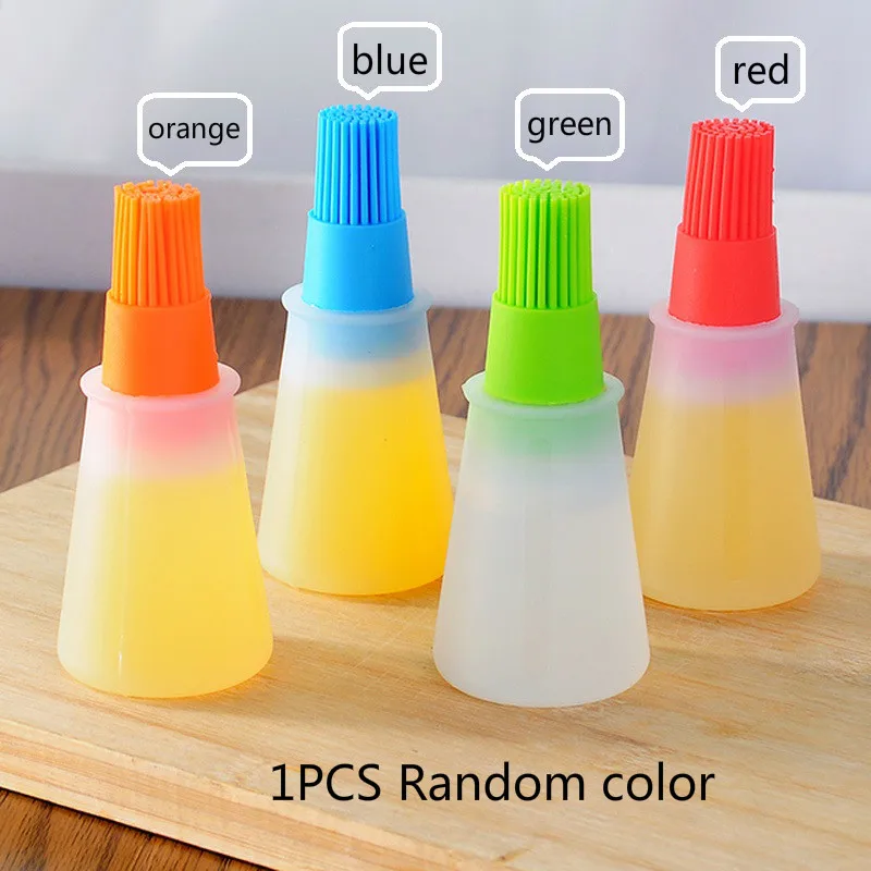 1PCS Random color Кухонные принадлежности высокая температура прессования типа силиконовая щетка для выпечки щетка для бутылки с маслом барбекю инструмент ZP3011459 - Цвет: 1PCS Random color