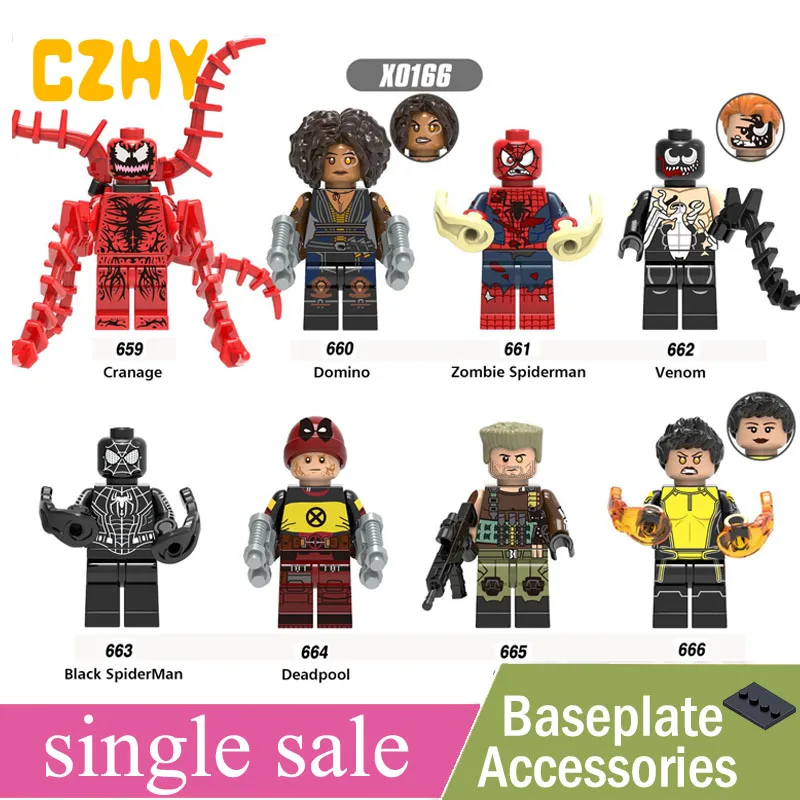 

Single Sale Super Heroes Deadpool Cable Venom Carnage Warhead Spiderman Bricks Building Blocks Toys Gifts For Children X0166