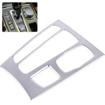 

beler Silver 1Pc Car Interior Chrome Gear Shift Position Panel Decoration Cover Trim Fit for BMW X5 F15 2014 2015 2016 2017