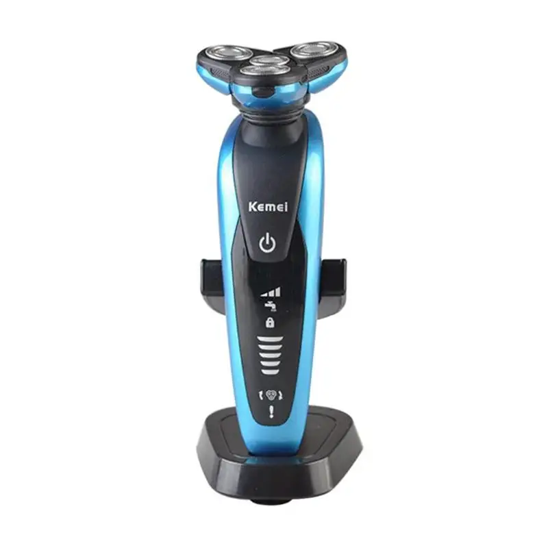 

KM-58892 Waterproof IPX7 4 Blades Washable Shaver Rechargeable Electric 3D Floating Multifunction Razor Men Face Care