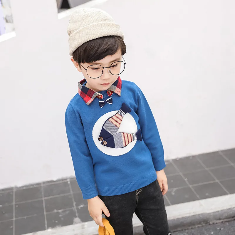 Kids Cardigans Fish pattern Boys Sweaters Toddler Children Clothing